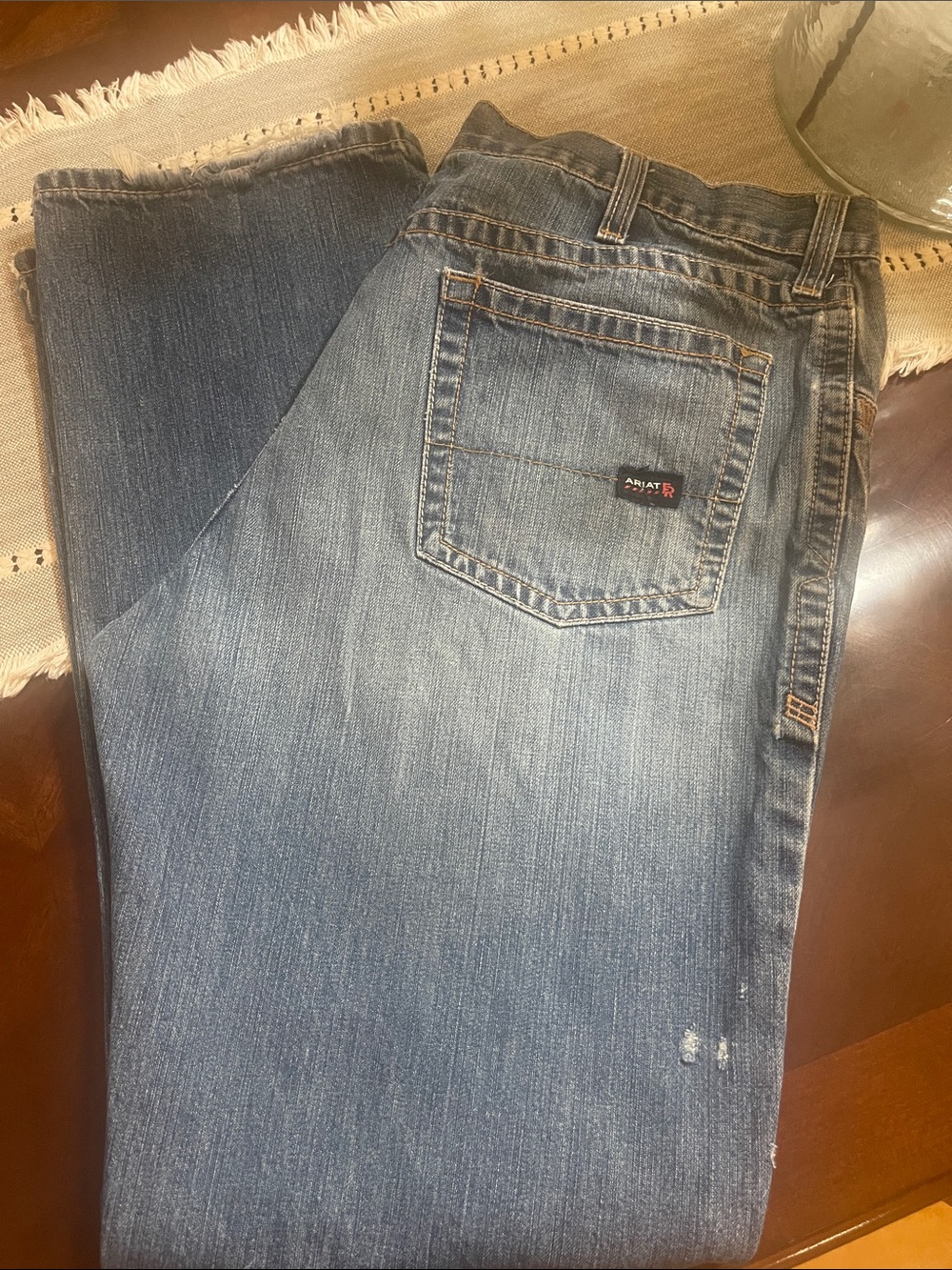 Ariat Men’s Medium Blue Relaxed Straight Jeans flame resistant